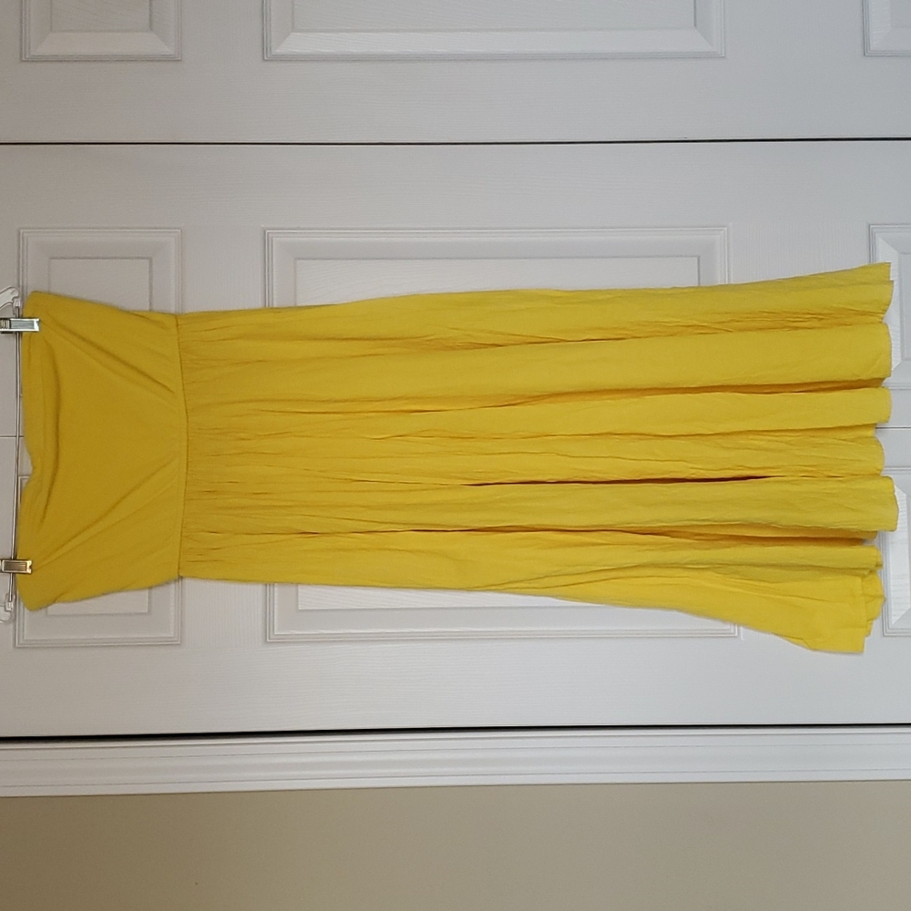 Moda international yellow midi length sundress size large euc